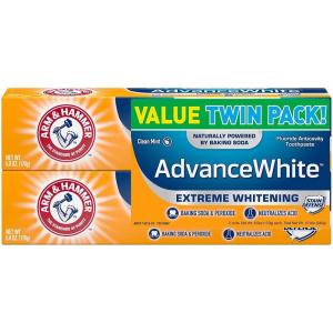imageARM ampamp HAMMER Advanced White Extreme Whitening Toothpaste TWIN PACK Contains Two 6oz Tubes Clean Mint Fluoride Toothpaste