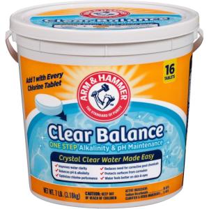 imageARM ampamp HAMMER Clear Balance Swimming Pool Alkalinity pH Maintenance Tablets White 1 Pack 24 Count1Pack 16 Count