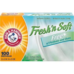 imageARM ampamp HAMMER Fabric Softener Sheets Free of Perfumes and Dyes 100 ct