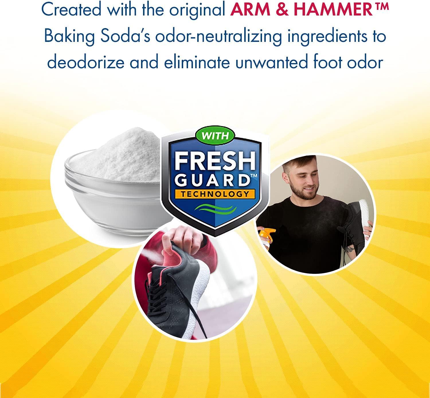 imageArm and Hammer Shoe Refresher Spray MultiPurpose Odor Remover for All Types of Footwear Shoe Deodorizer Spray Shoe Odor Eliminator Shoe Spray Shoe Smell Eliminator 4 oz 3 Pack4 Ounce Pack of 3