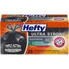 imageHefty Ultra Strong 30 Gallon Trash Bags Large Trash Bags 30 Gallon Size Multipurpose Break Resistant Drawstring Closure Resists Leaks Punctures and Tears Black White Pine Breeze Scent 25 BagsBlack