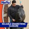 imageHefty Ultra Strong 30 Gallon Trash Bags Large Trash Bags 30 Gallon Size Multipurpose Break Resistant Drawstring Closure Resists Leaks Punctures and Tears Black White Pine Breeze Scent 25 BagsBlack