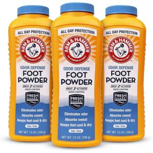 imageArm ampamp Hammer Foot Powder for Shoes ampamp Feet TalcFree Odor ampamp Moisture Control for Men ampamp Women 7 oz 1 Pack7 Ounce Pack of 3