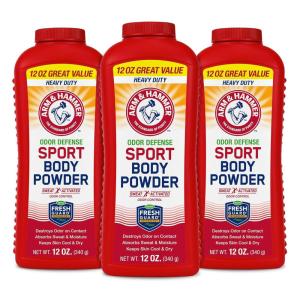 imageArm ampamp Hammer Sport Body Powder Powder for Men and Women Fresh Feeling Talc Free Aluminum Free Odor Defense with Baking Soda12 Ounce Pack of 3
