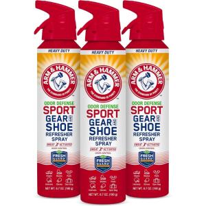 imageArm ampamp Hammer Sport Gear ampamp Shoe Refresher Spray Heavy Duty Odor Defense for Sports Gear and Footwear Deodorizer for Gym Bags Boxing Gloves Hockey Equipment and Football Pads 67 oz67 Ounce Pack of 3