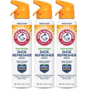 imageArm and Hammer Shoe Refresher Spray MultiPurpose Odor Remover for All Types of Footwear Shoe Deodorizer Spray Shoe Odor Eliminator Shoe Spray Shoe Smell Eliminator 4 oz 3 Pack4 Ounce Pack of 3