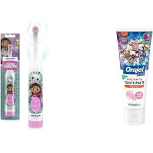 imageSpinbrush Gabbys Dollhouse Kids Electric Battery Toothbrush Soft BristlesToothbrush  Toothpaste  Bubble
