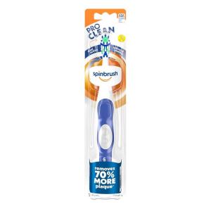 imageSpinbrush PRO CLEAN Battery Powered Toothbrush Soft Bristles 1 Count Gold or Blue Color May Vary