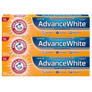 imageARM ampamp HAMMER Advanced White Extreme Whitening Toothpaste TRIPLE PACK Contains Three 6 Ounce Tubes Clean Mint  Fluoride Toothpaste Pack of 3Mint