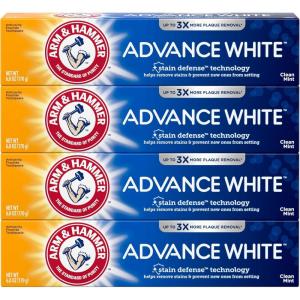 imageArm ampamp Hammer Advance White Toothpaste Clean Mint Flavor Stain Defense Technology 6 Ounce Pack of 46 Ounce Pack of 4