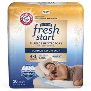 imageFitRight Fresh Start Disposable Underpads 30quot x 36quot 10 Count Bed Pads for Incontinence Absorbent Chucks Pads with The OdorControl Power of ARM ampamp Hammer 10 Count Pack of 110 Count Pack of 1