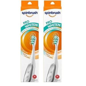 imageSpinbrush PRO WHITEN Battery Powered Toothbrush Soft Bristles 1 Count Rose Gold or Silver Colors May Vary1 Count Pack of 2