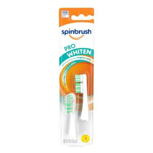 imageSpinbrush Pro Whiten Replacement Heads Soft Bristles For Battery Toothbrush 2 Count Pack of 12 Count Pack of 1