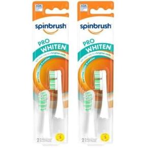 imageSpinbrush Pro Whiten Replacement Heads Soft Bristles For Battery Toothbrush 2 Count Pack of 12 Count Pack of 2