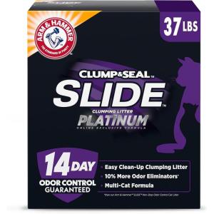 imageARM ampamp HAMMER Clump ampamp Seal Slide Platinum MultiCat Clumping Litter Easy Clean Superior Odor Control 275 Lbs37 lb