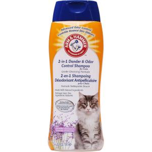imageArm ampamp Hammer 2in1 Deodorizing ampamp Dander Reducing Shampoo for Cats Dander Remover for Dander and Odors Baking Soda Moisturizes and Deodorizes Lavender Chamomile Scent 20 Fl Oz Pack of 1Lavender Chamomile