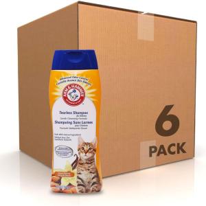 imageArm ampamp Hammer Tearless Kitten Shampoo for CatsNatural Cat Shampoo for Odor Control with Baking Soda 20 Fl Oz Gentle Cleansing Kitten Shampoo in Sweet Almond Scent Pack of 120 Fl Oz Pack of 6