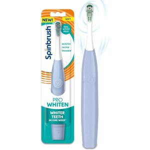 imageSpinbrush Pro Whiten Battery Toothbrush for Adults Medium Bristles Batteries IncludedLight Blue
