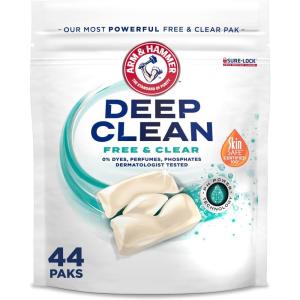 imageARM ampamp HAMMER Deep Clean Free ampamp Clear Liquid Laundry Detergent Free of Dyes Perfumes and Phosphates Dermatologist Tested 102 Fl Oz 68 Loads44 Count Pack of 1