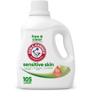 imageARM ampamp HAMMER Sensitive Skin Free ampamp Clear Liquid Laundry Detergent 105 fl oz 105 LoadsSenstive Skin