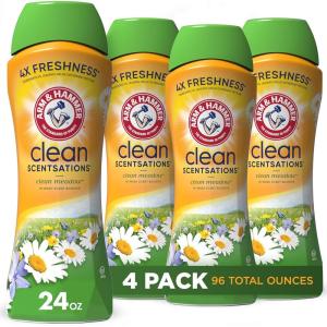 imageARM ampamp HAMMER Clean Scentsations InWash Scent Booster Laundry Scent Booster Clean Meadow scent 24 Oz24 Ounce Pack of 4