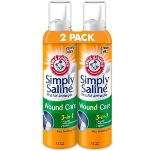 imageArm ampamp Hammer Simply Saline First Aid Antiseptic Wound Care wash 3in1 Sting Free 74 OZ 2pk