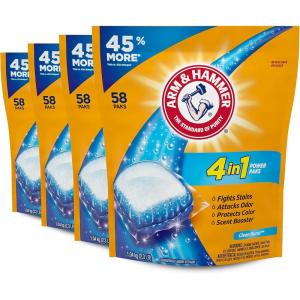 imageArm ampamp Hammer 4in1 Laundry Detergent Power Paks 97 Count Packaging may vary232 Count Pack of 1