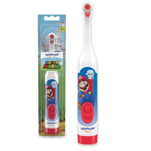 imageSpinbrush Super Mario Kids Electric Battery Toothbrush Soft 1 ct Character May Vary