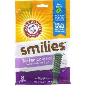 imageArm ampamp Hammer for Pets Smilies Tartar Control Dental Treats for Dogs Value Pack 62 Pieces  Dog Dental Chews Fight Bad Breath Plaque ampamp Tartar Without Brushing  Fresh Mint Flavor8 Count Pack of 1