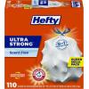 imageHefty Ultra Strong 13 Gallon Trash Bags Tall Kitchen Trash Bags 13 Gallon Size Drawstring Closure Continuous Odor Control White Unscented 80 BagsUnscented