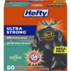 imageHefty Ultra Strong 30 Gallon Trash Bags Large Trash Bags 30 Gallon Size Multipurpose Break Resistant Drawstring Closure Resists Leaks Punctures and Tears Black White Pine Breeze Scent 50 Bags50 Count Pack of 1