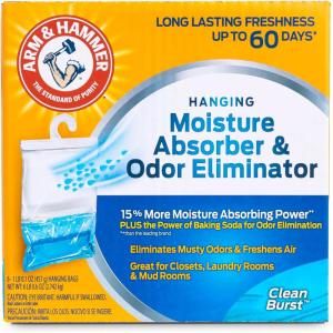 imageArm ampamp Hammer Hanging Moisture Absorber and Odor Eliminator 161 oz 6 Pack Clean Burst Moisture Absorbers for Closet and Small Rooms LongLasting FreshnessClean Burst