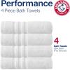 imageArm ampamp Hammer Performance Bath Towels 4 Piece WhiteLight Grey