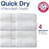imageArm ampamp Hammer Quick Dry Bath Towels 4 Piece WhiteWhite