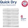 imageArm ampamp Hammer Quick Dry Washcloth Set 6 Piece WhiteKhaki
