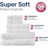 imageArm ampamp Hammer Super Soft Bath Towel Set 6 Piece KhakiWhite