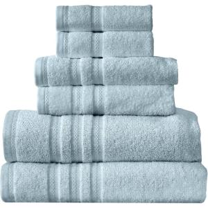 imageArm ampamp Hammer Performance Bath Towel Set 6 Piece Light GreyLight Blue