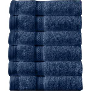 imageArm ampamp Hammer Performance Towel Washcloth Set 6 Piece WhiteDark Blue