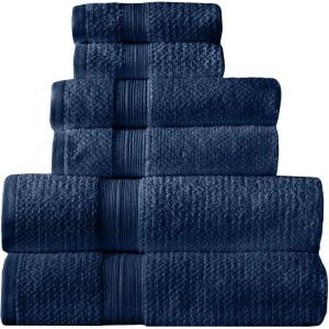 imageArm ampamp Hammer Quick Dry Bath Towel Set 6 Piece Light GreyDark Blue