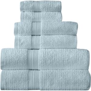 imageArm ampamp Hammer Quick Dry Bath Towel Set 6 Piece Light GreyLight Blue