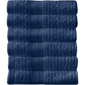 imageArm ampamp Hammer Quick Dry Washcloth Set 6 Piece WhiteDark Blue