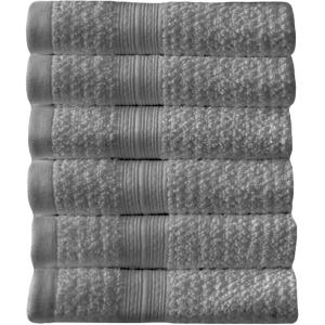 imageArm ampamp Hammer Quick Dry Washcloth Set 6 Piece WhiteGrey