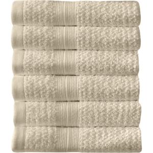 imageArm ampamp Hammer Quick Dry Washcloth Set 6 Piece WhiteKhaki