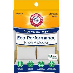 imageArm ampamp Hammer Eco Performance Zippered Pillow Protector with Tencel 2Pack StandardQueenStandardQueen