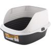 imageArm ampamp Hammer Rimmed Cat Litter Box with High Sides and Microban Made in USAPearl White Dark Gray