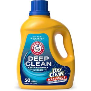 imageARM ampamp HAMMER Deep Clean Stain Formula OxiClean Max Force Liquid Laundry Detergent Sparkling Clean Scent 75 Fl Oz 50 Loads