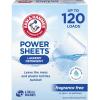 image:imageARM amp HAMMER Power Sheets Laundry Detergent Fresh Breeze Scent Dissolves in All Wash Temps Lightweight and TravelReady 60ct Up to 120 Small LoadsFragrance Free
