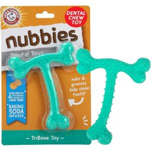 image:imageArm amp Hammer Nubbies TBone Dental Dog Chew Toy with Peanut Butter Flavor Textured Chew Toy Designed to Help Clean Teeth and Support Oral Care for Dogs Up to 35 lbsPeanut Butter
