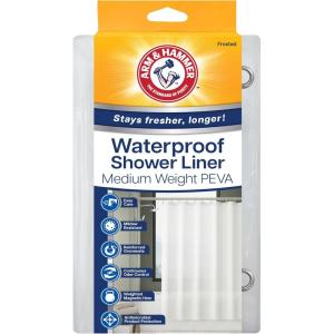 image:imageArm amp Hammer Waterproof Quick Drying Shower Liner Medium Weight Design 70 x 72 ClearFrosted