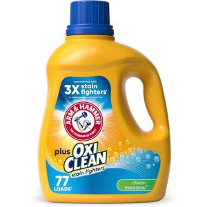 image:imageARM amp HAMMER Plus OxiClean Ultra Stain Fighters Liquid Laundry Detergent Stain Remover for Clothes Fresh Scent 74 Loads 962 Fl OzClean Meadow